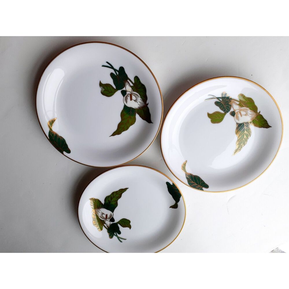 NORITAKE White Lily Gold Trim Made in JAPAN Salad Bread Butter Plates